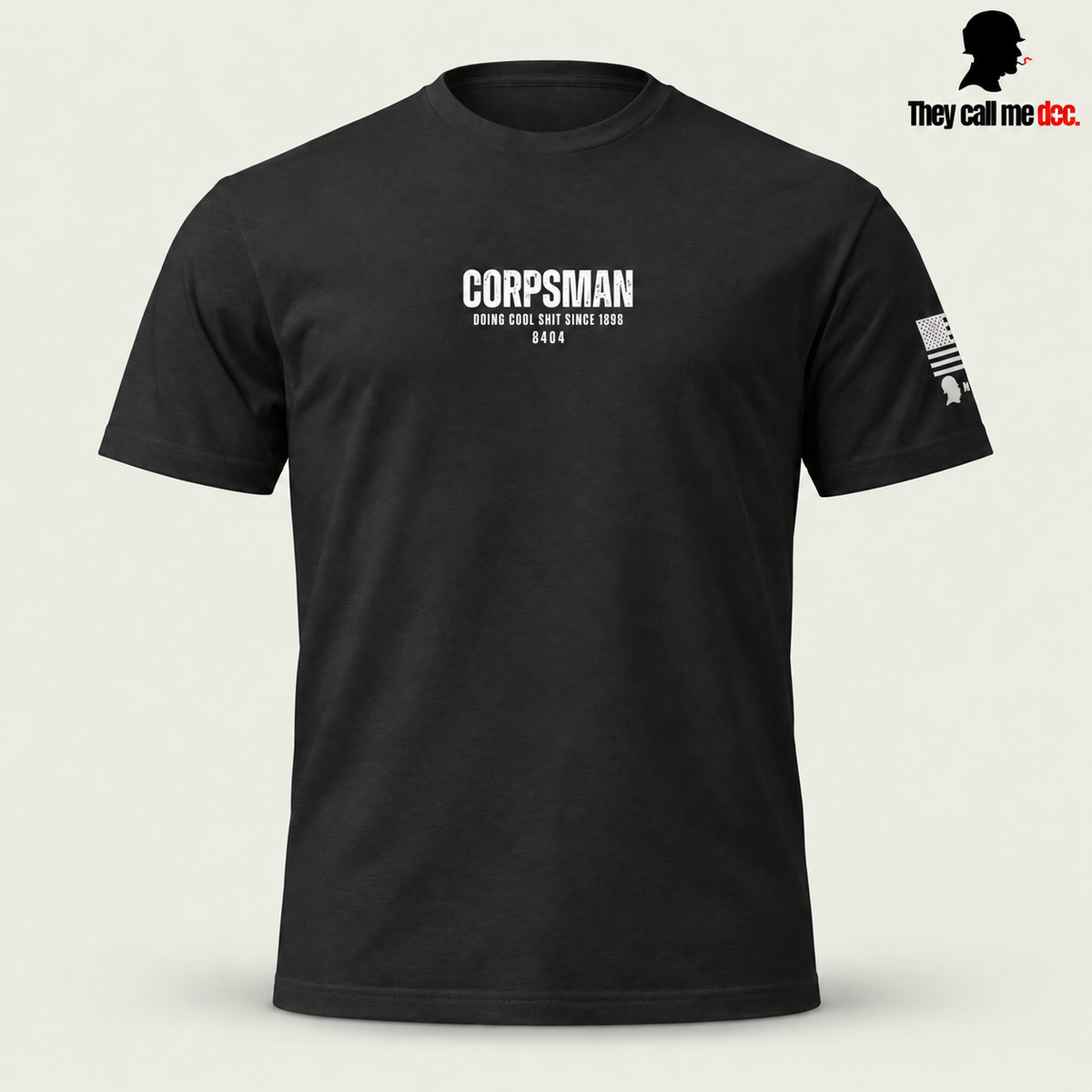 Corpsman 8404 T-Shirt in black, front view