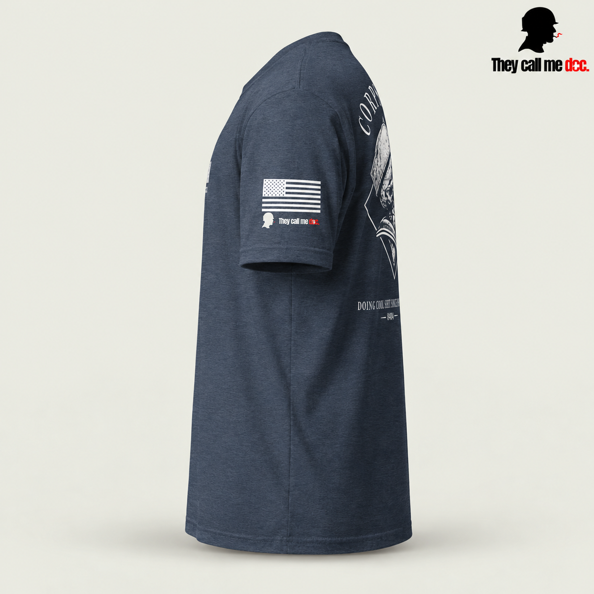 Corpsman 8404 T-Shirt in midnight navy, sleeve side view