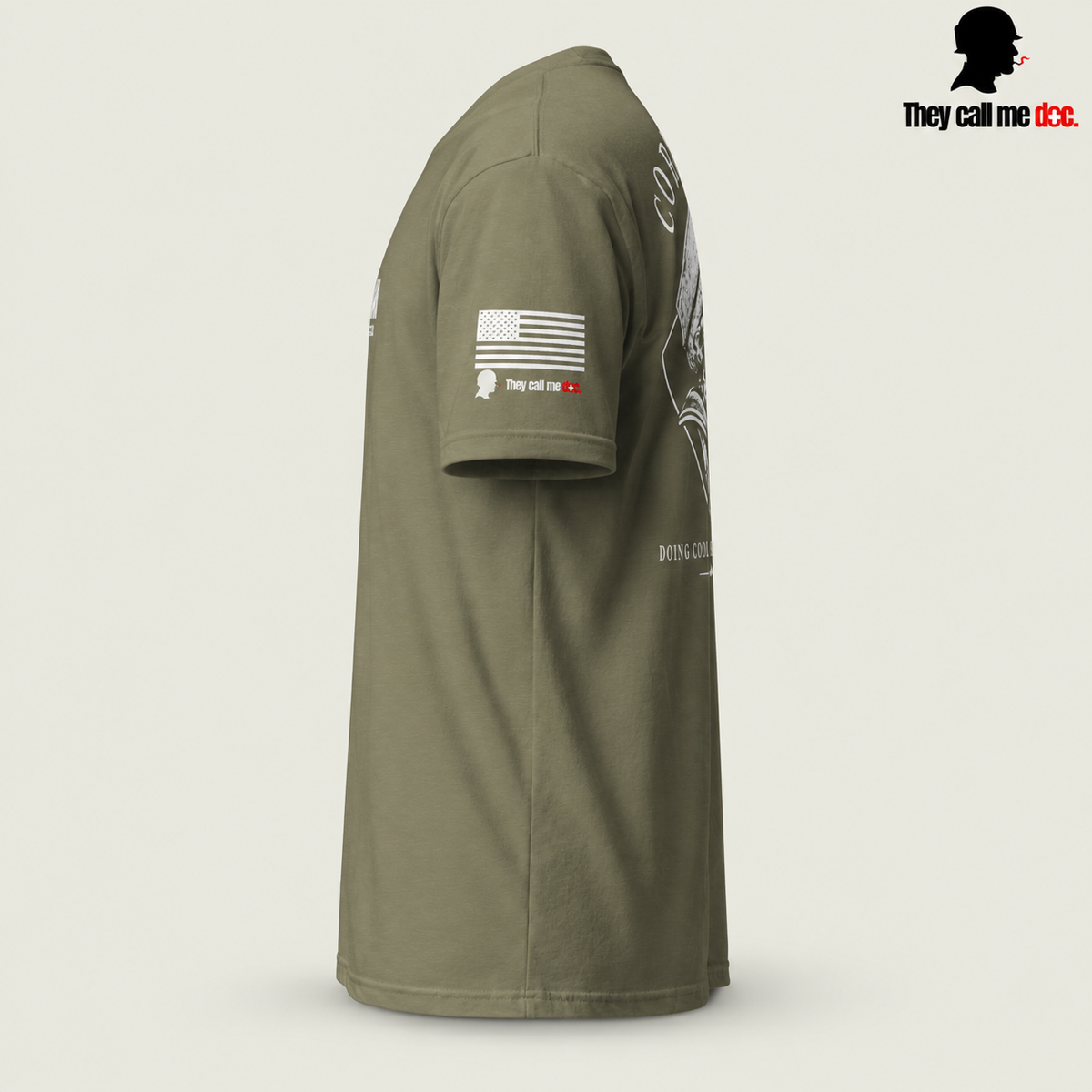 Corpsman 8404 T-Shirt in military green, sleeve side view