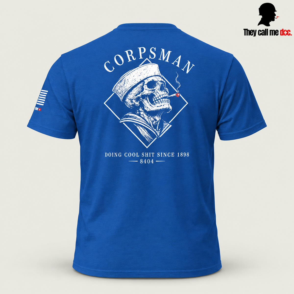 Corpsman 8404 T-Shirt in royal, back view