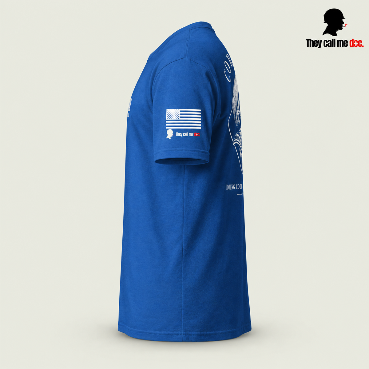 Corpsman 8404 T-Shirt in royal, sleeve side view