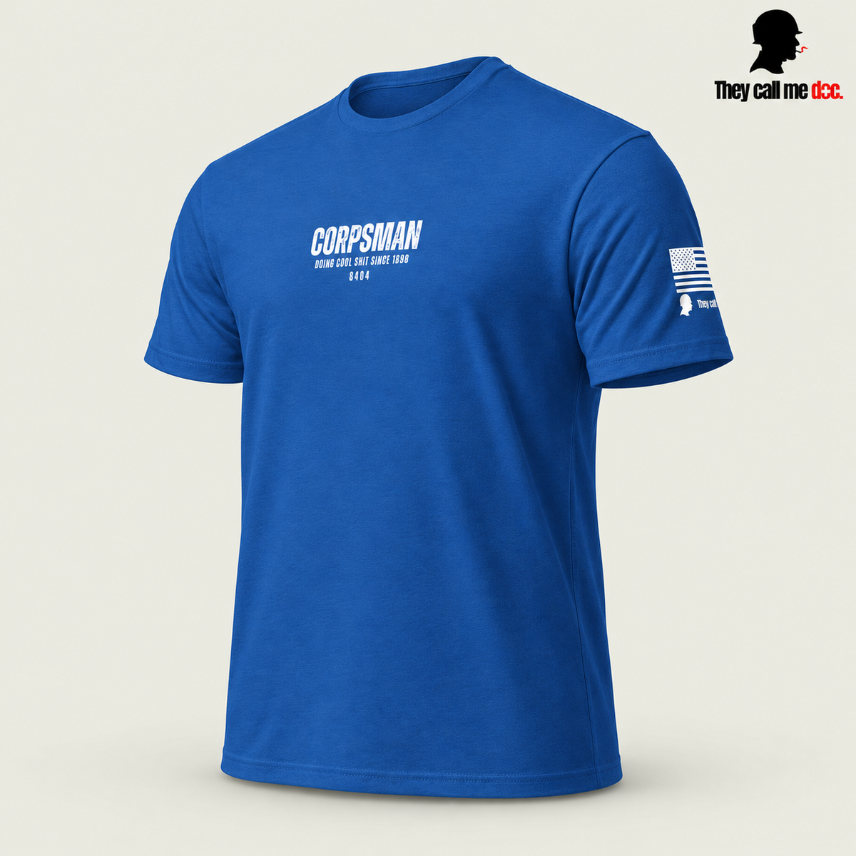 Corpsman 8404 T-Shirt in royal, angled front view