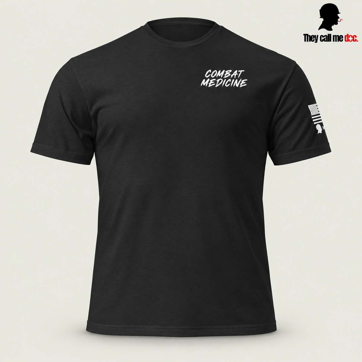 Downrange Combat Medicine T-Shirt in black, front view