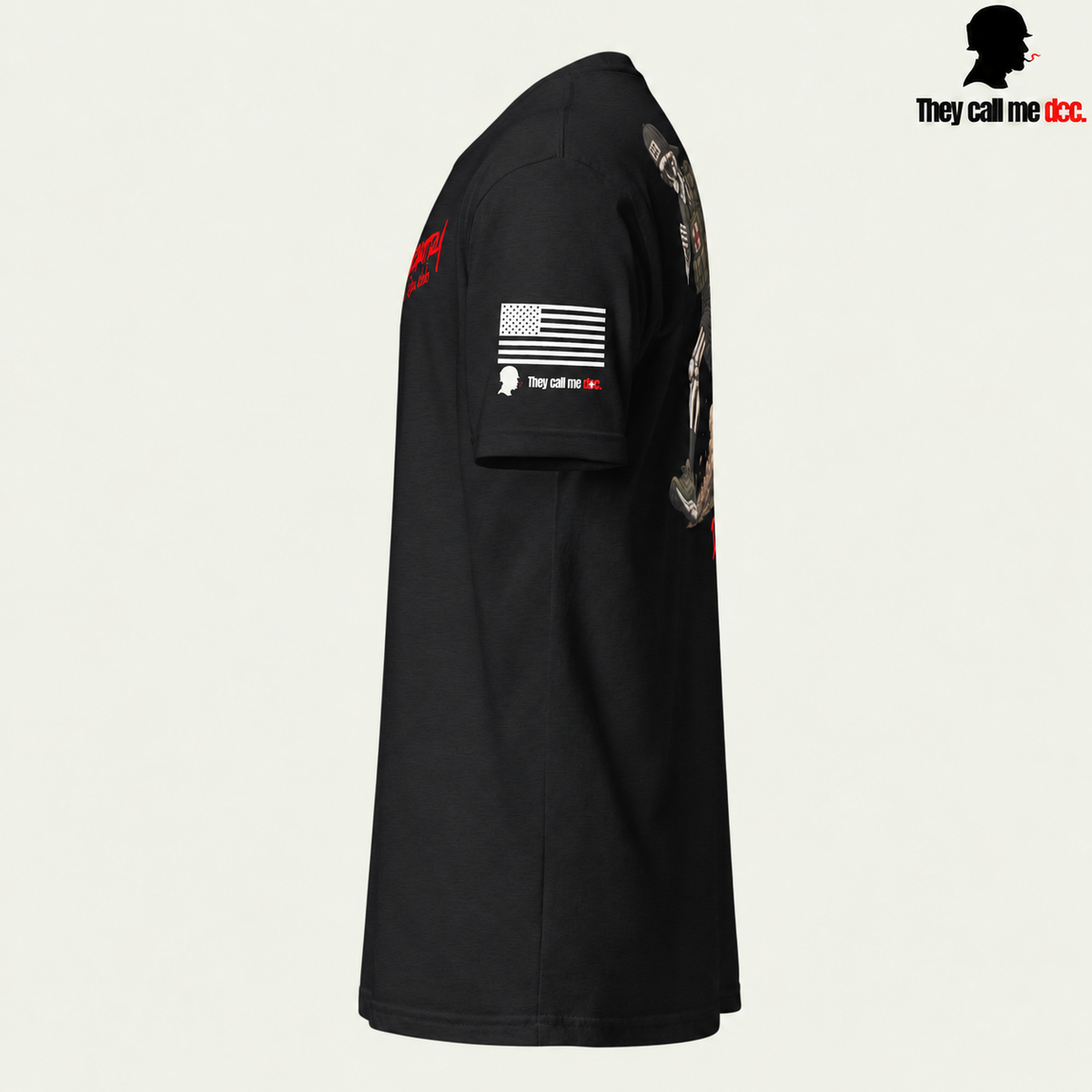 Infantry Run Club T-Shirt in Black — side view