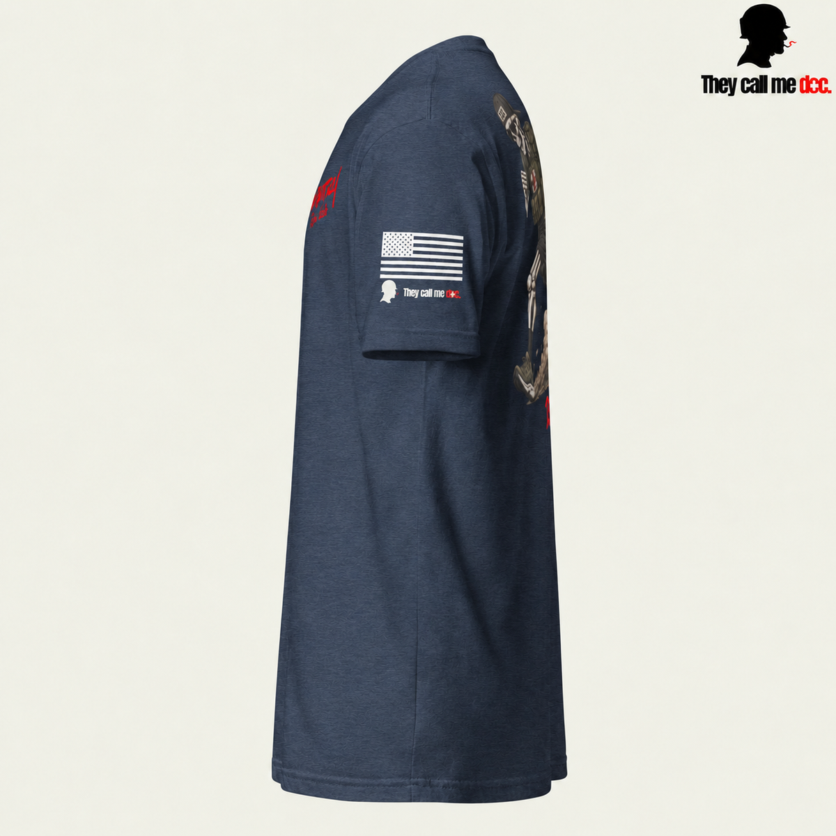 Infantry Run Club T-Shirt in Midnight Navy — side view