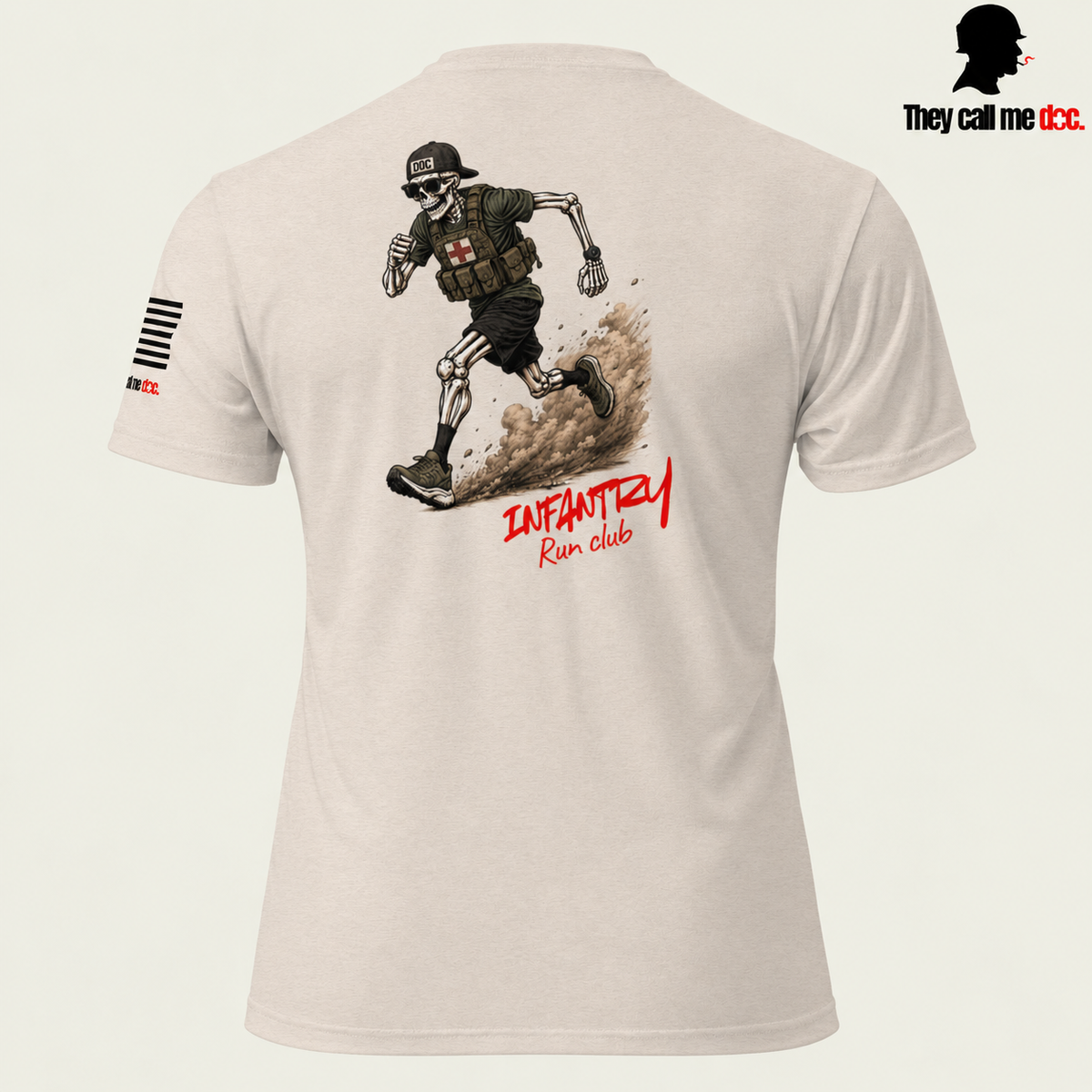 Infantry Run Club T-Shirt in Sand — back view