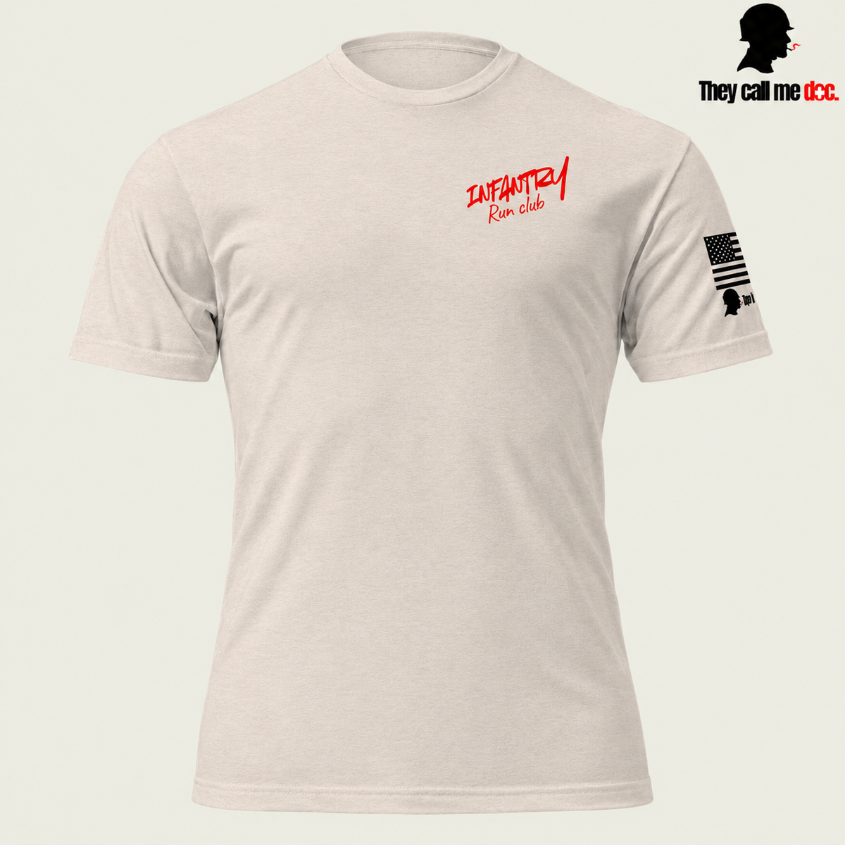 Infantry Run Club T-Shirt in Sand — front view
