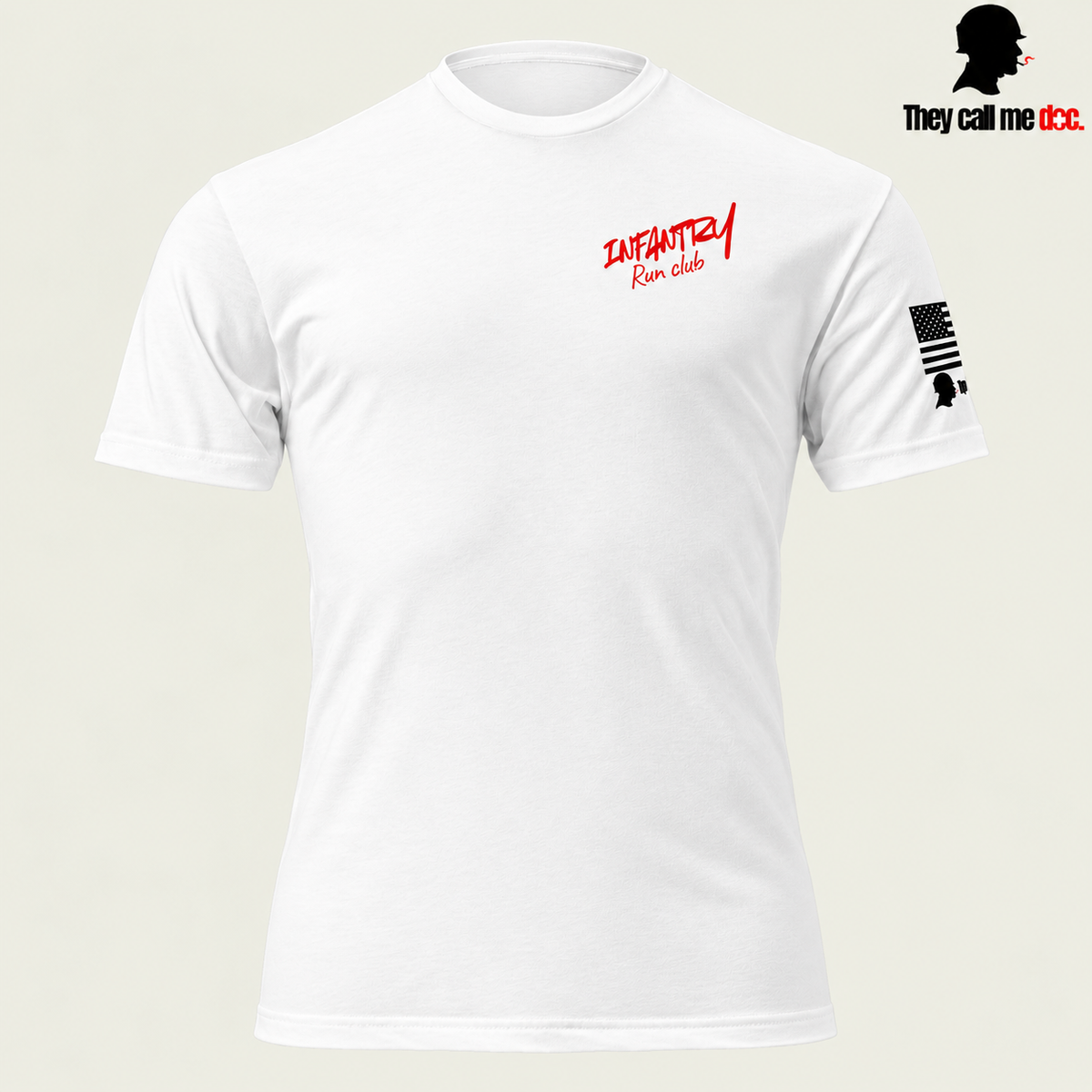 Infantry Run Club T-Shirt in White — front view