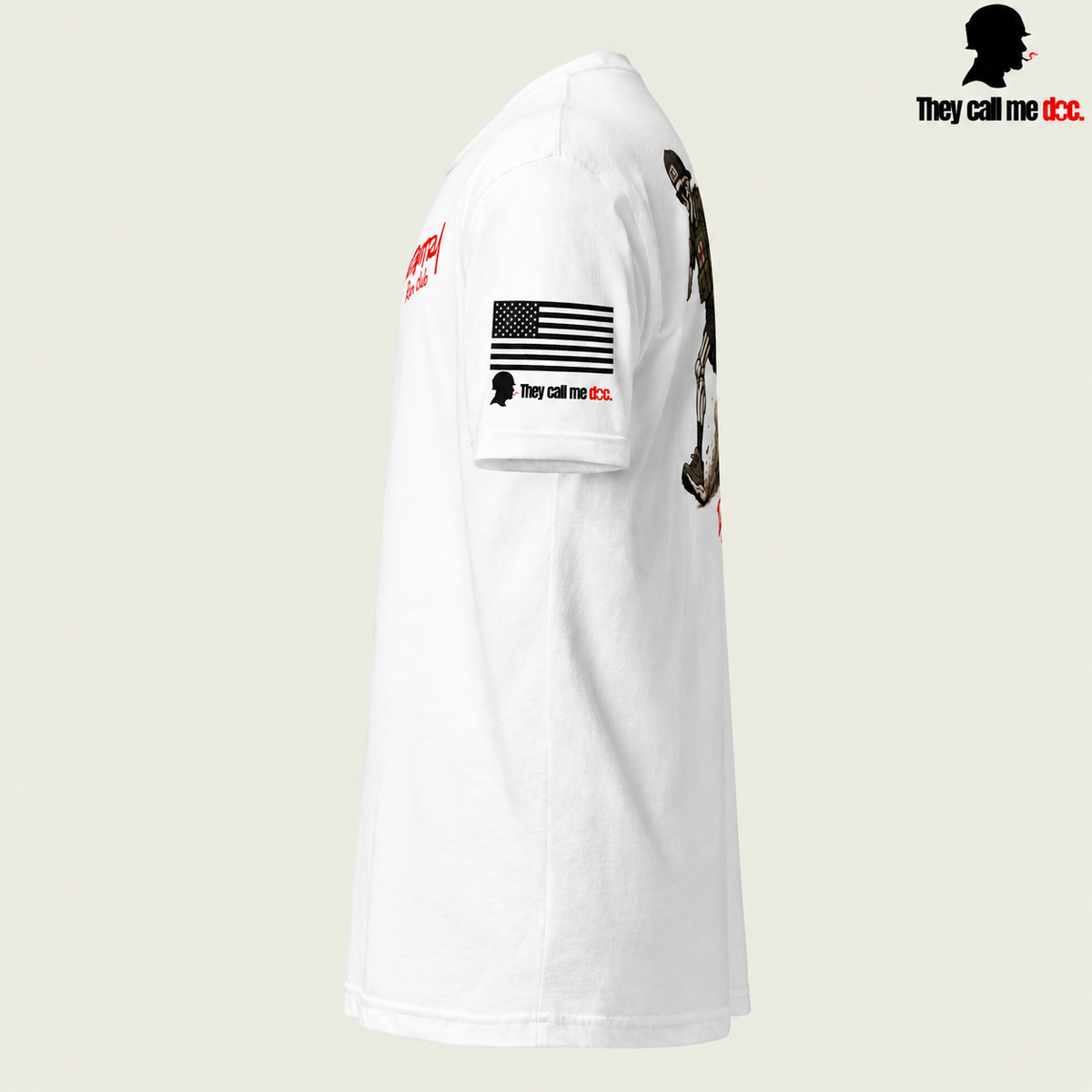 Infantry Run Club T-Shirt in White — side view