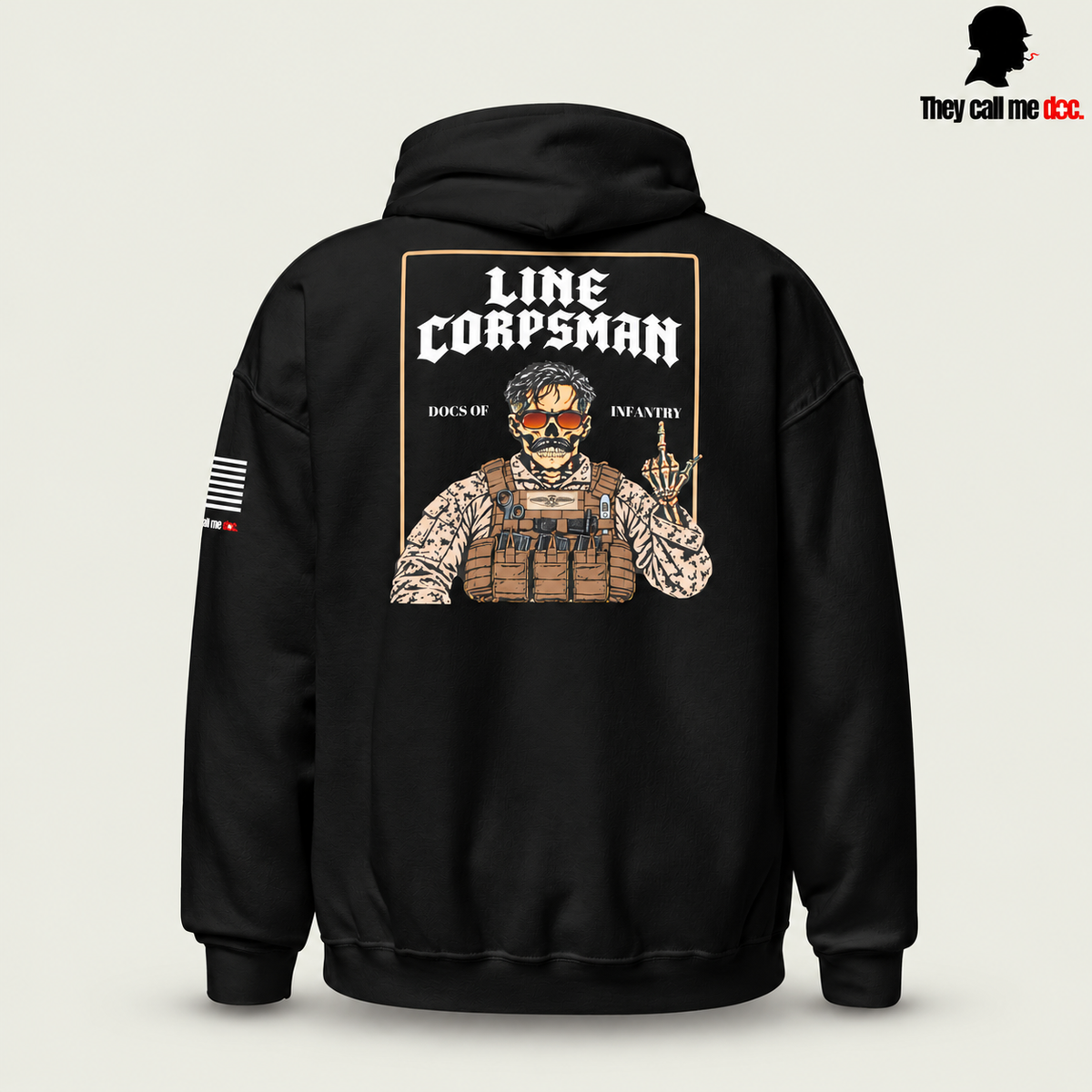 Line Corpsman Hoodie - Black - back view