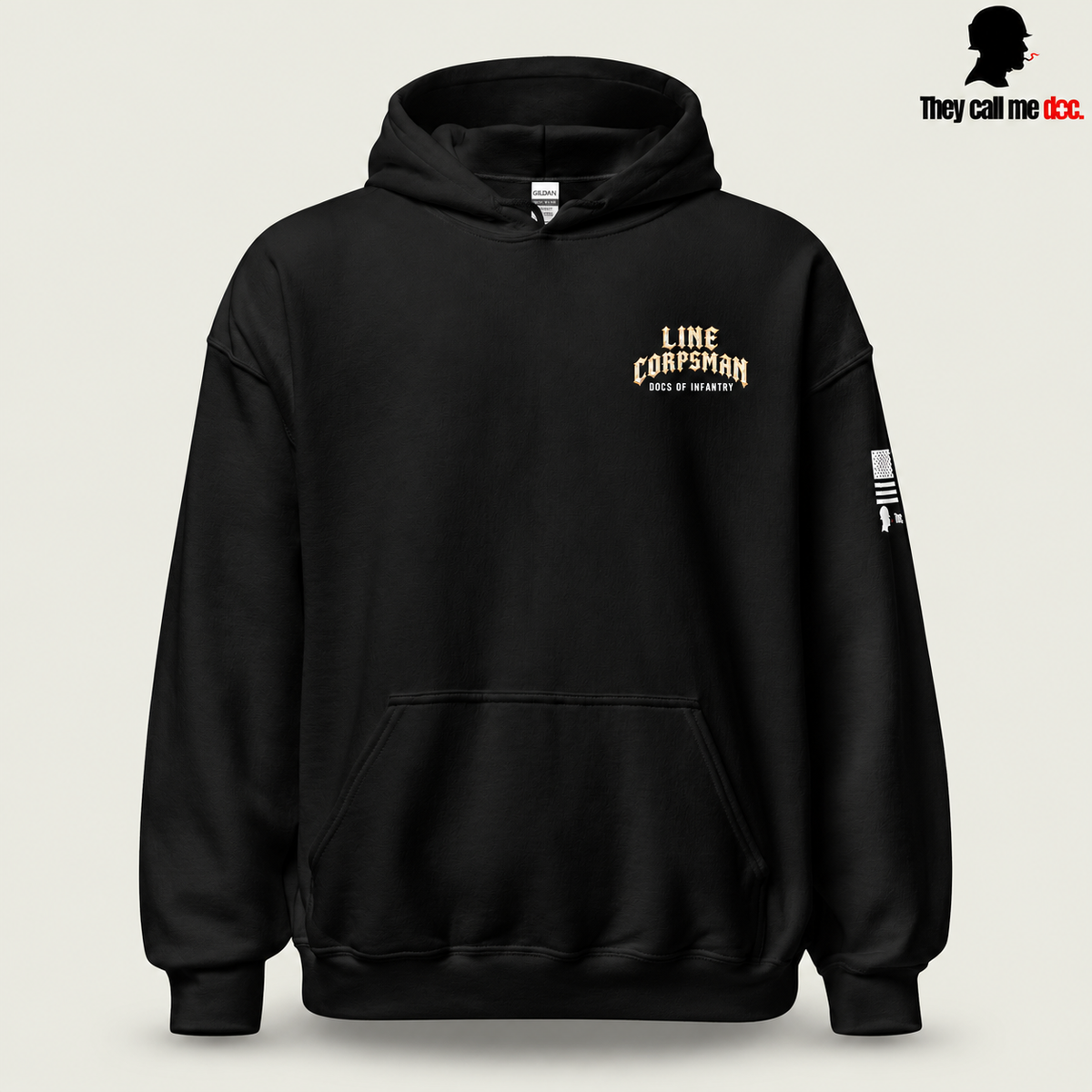 Line Corpsman Hoodie - Black - front view