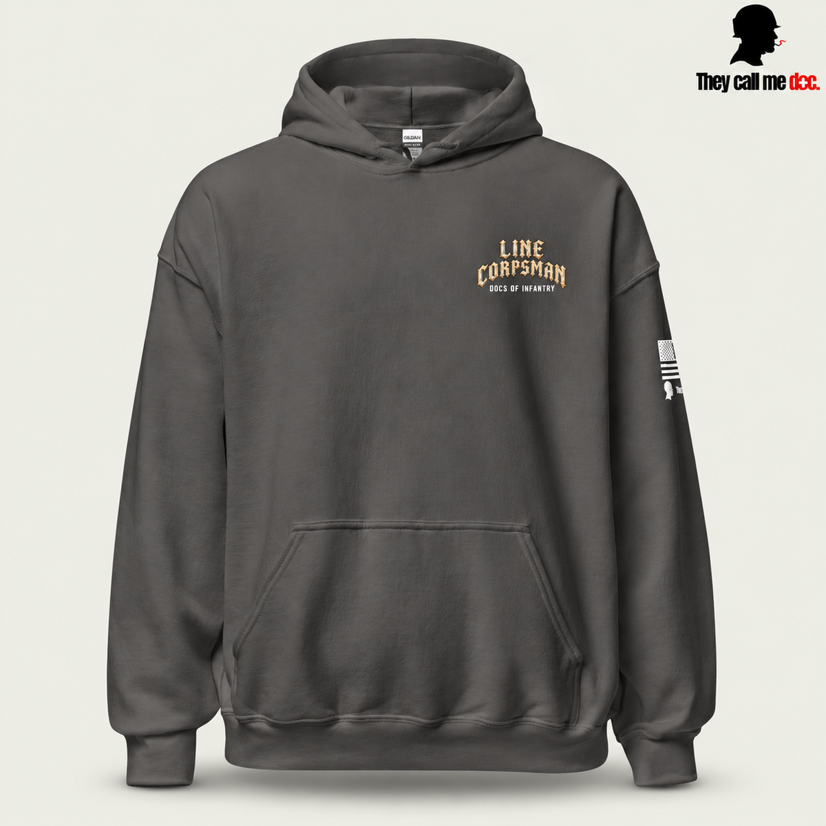 Line Corpsman Hoodie - Charcoal - front view