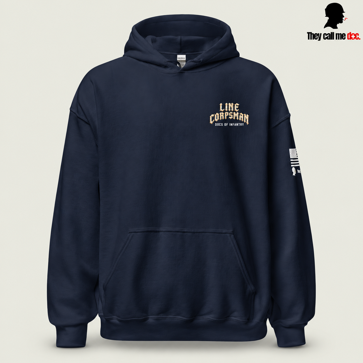 Line Corpsman Hoodie - Navy - front view