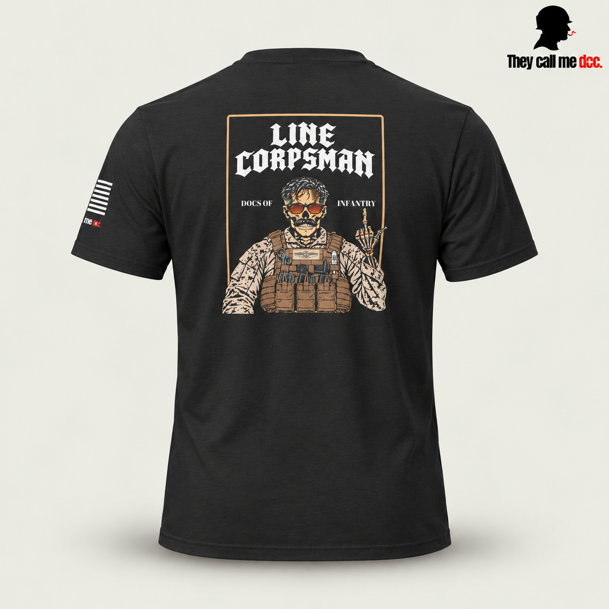 Line Corpsman T-Shirt in black, back view