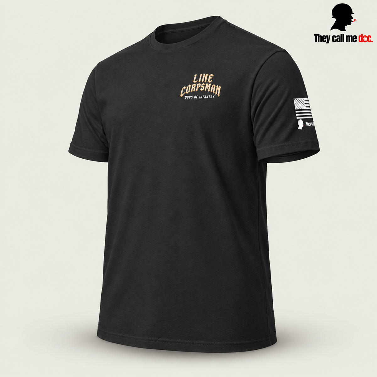 Line Corpsman T-Shirt in black, angled front view