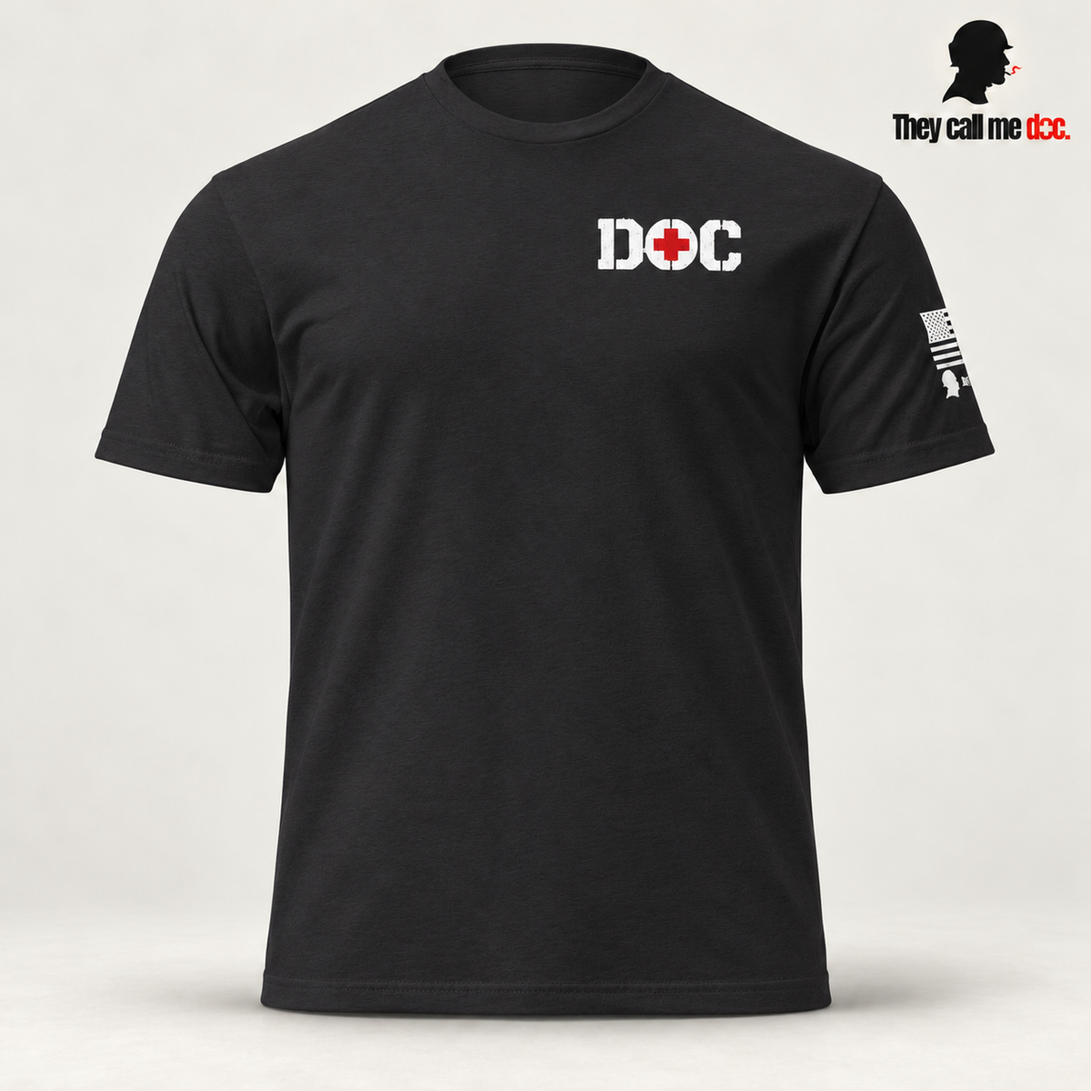 Black DOC Standard T-Shirt front view