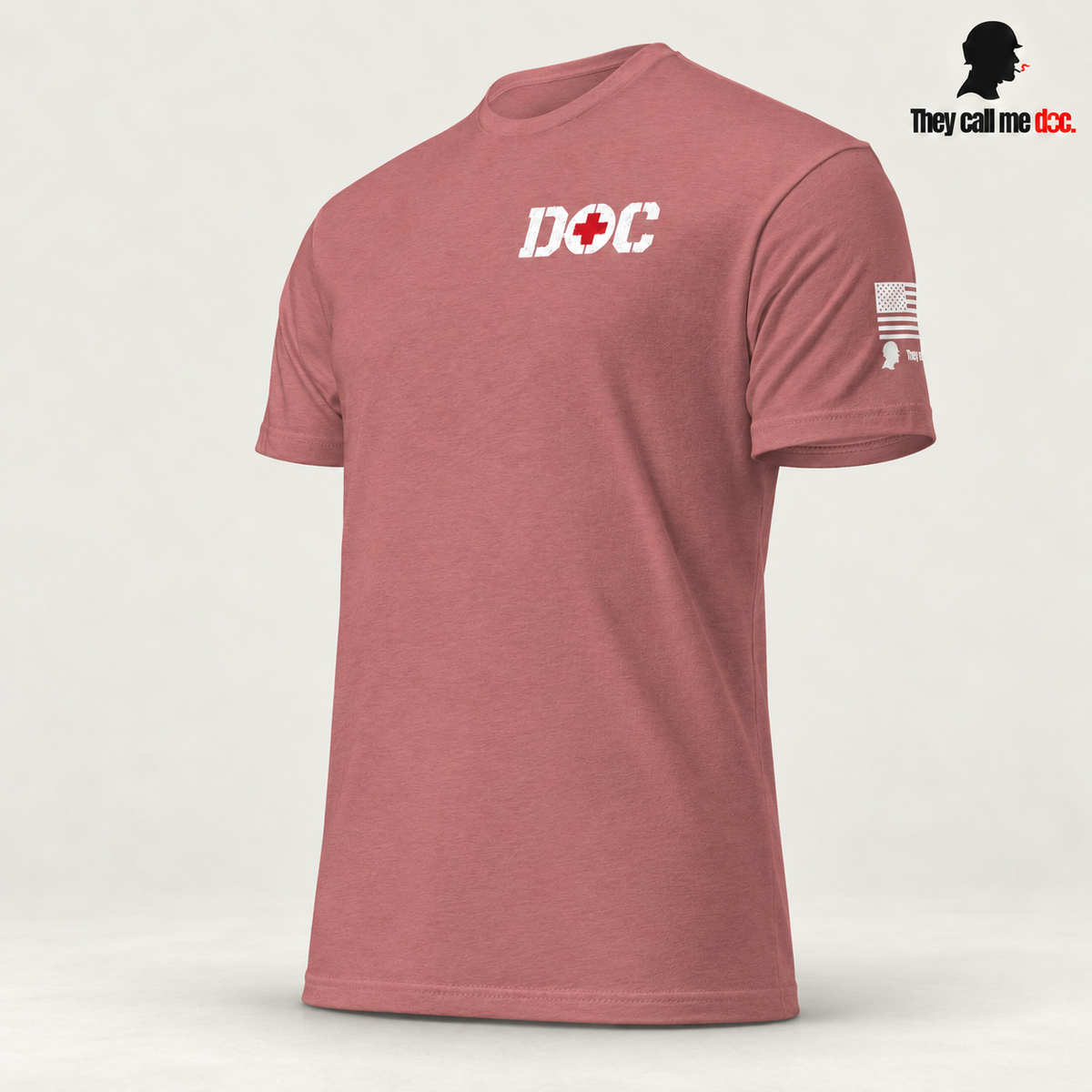 Heather mauve DOC Standard T-Shirt angled front view