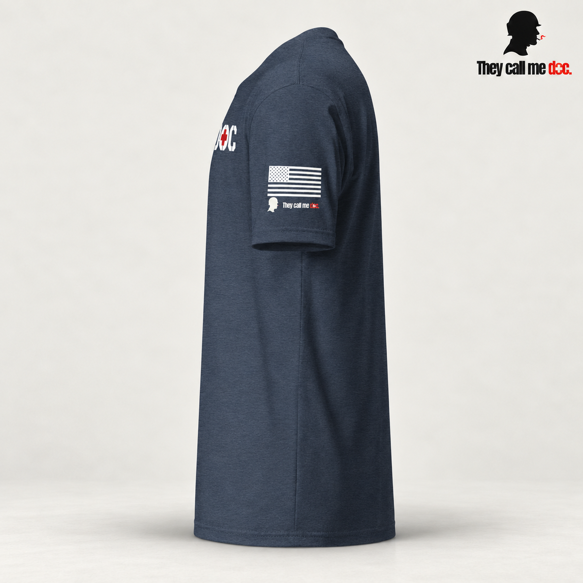 Midnight navy DOC Standard T-Shirt sleeve detail